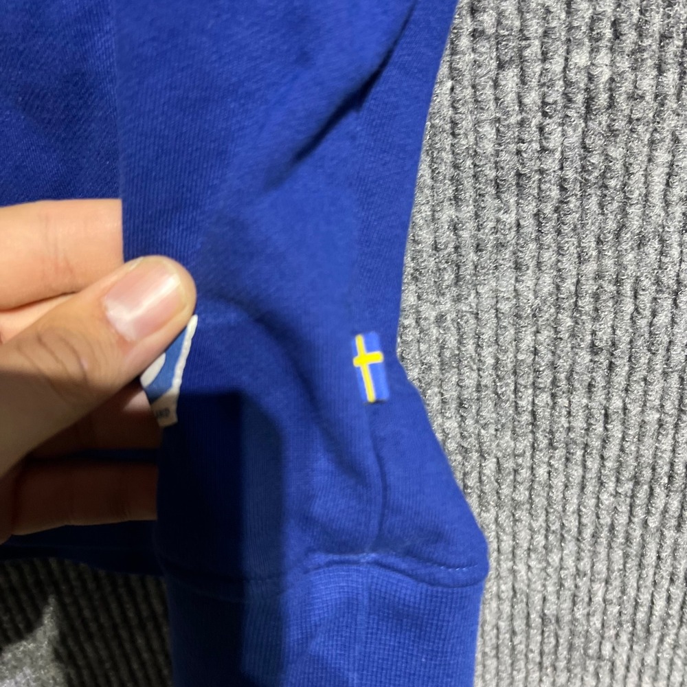 Fjallraven Greenland Sweatshirt Womens Small Blue Raglan Sleeve Crew Neck Logo - Picture 6 of 10